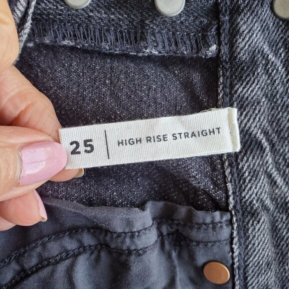 PacSun Y2K Eco Two-Tone Black High Rise Straight Leg Jeans 25 - Picture 10 of 16